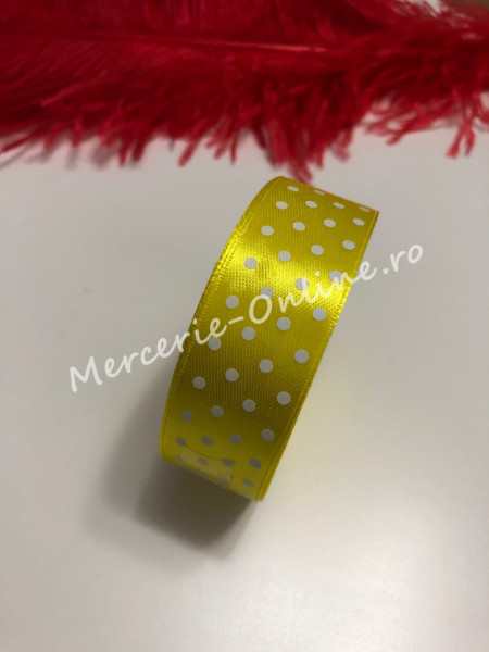 Panglica satin cu buline, latime 2.5cm, (23metri/rola) Cod:1244 - Img 6