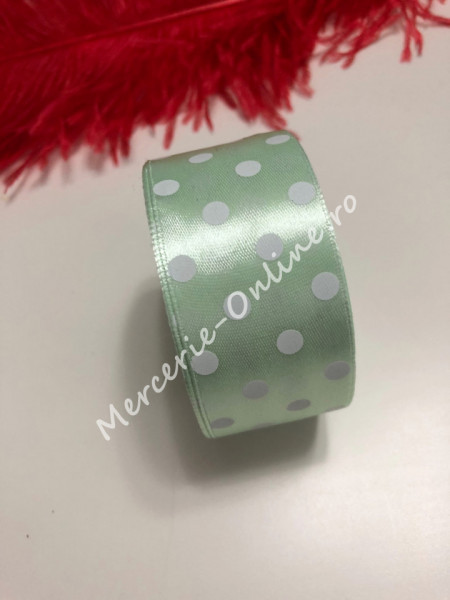 Panglica satin cu buline, latime 4cm, (23metri/rola) Cod:1248 - Img 2