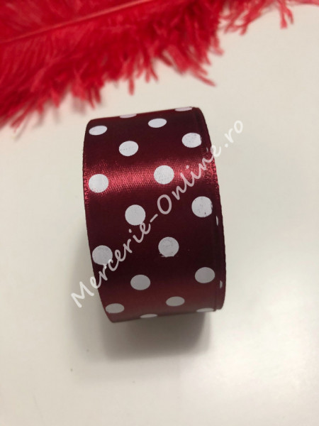 Panglica satin cu buline, latime 4cm, (23metri/rola) Cod:1249 - Img 6
