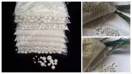 Perle plastic cu gaura, 18mm, Alb/Ivoire, (500grame/punga) Cod:2570