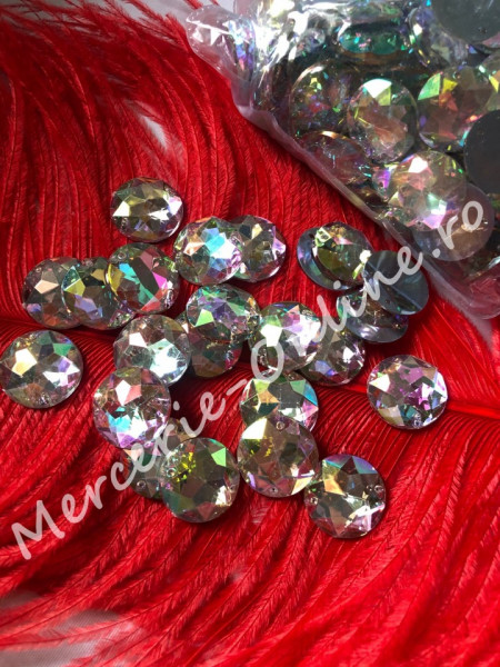 Pietre de cusut acrylic cu aspect gen Swarovski, Crystal AB, mai multe marimi disponibile (200-2000bucati/pachet) Cod:1080 - Img 8
