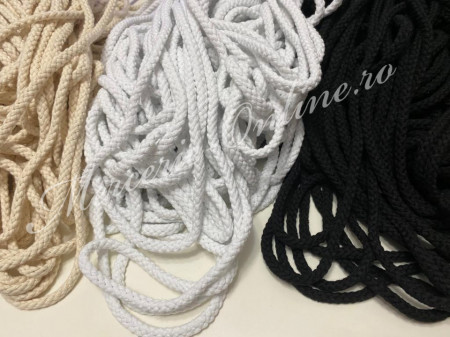 Snur Impletit Bumbac, 8mm, mai multe culori disponibile, (la metru sau 50m/rola) Cod:2261
