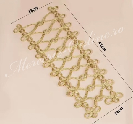 Aplicatie lurex, cca 41x14cm, (la bucata) Cod:3896 - Img 2