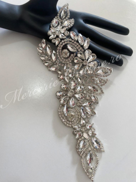 Aplicatie Termoadeziva cu Cristale, Crystal, 10.5x22.5cm (la bucata) Cod:2579