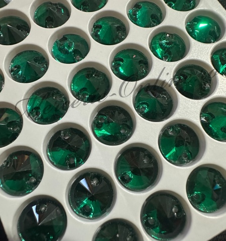 Cristale de cusut sticla, Emerald, 10mm (6bucati/pachet) Cod:3414 - Img 2