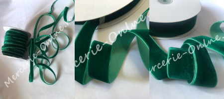 Panglica catifea, Verde Imperial, latime 1cm/2cm/4cm, (la rola) Cod:1182
