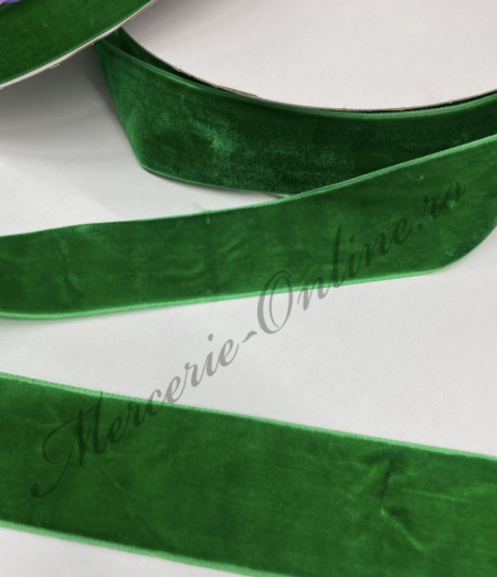 Panglica catifea, Verde, latime 1cm/2cm/4cm/5cm, (la rola) Cod:1228