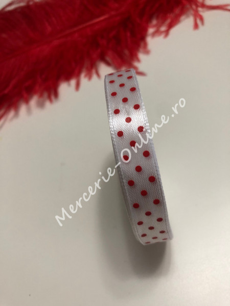 Panglica satin cu buline, latime 1.2cm, (23metri/rola) Cod:1243 - Img 4