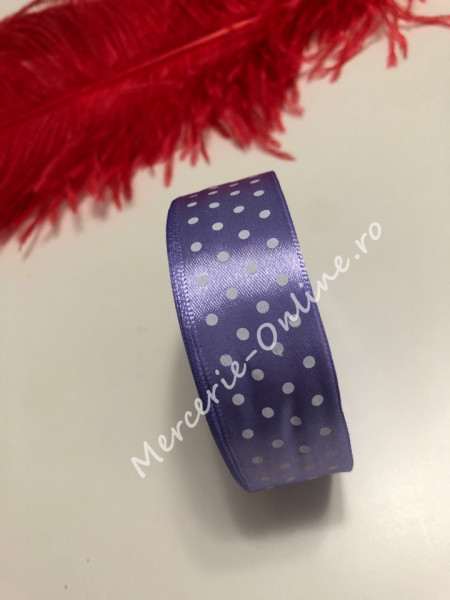 Panglica satin cu buline, latime 2.5cm, (23metri/rola) Cod:1246 - Img 6