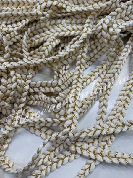Snur Bumbac Impletit cu Lurex, 15mm, (la metru) Cod:3976 - Img 7