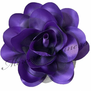 Aplicatie floare 3D Satin cu Tull, cca 14cm, (la bucata) Cod:3137