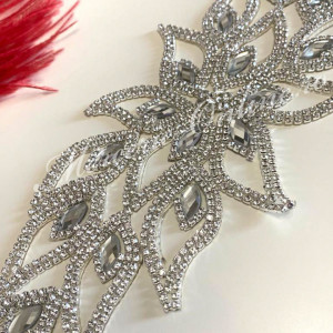 Aplicatie Termoadeziva cu Cristale, Crystal, 11x31cm (la bucata) Cod:2380 - Img 2