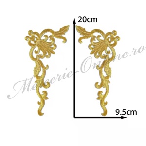 Aplicatie termoadeziva lurex, cca 20x9.5cm, (la pereche) Cod:3633