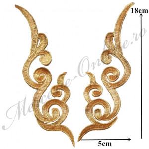 Aplicatie termoadeziva lurex, cca 5x18cm, (la pereche) Cod:2660 - Img 2