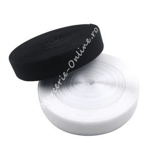 Banda Arici, 30mm , Alb/Negru (25metri/rola (Puf+Scai)) Cod:4078