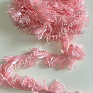Banda pasmanterie tulle si satin, cca 4cm (9metri/rola) Cod:2107 - Img 5