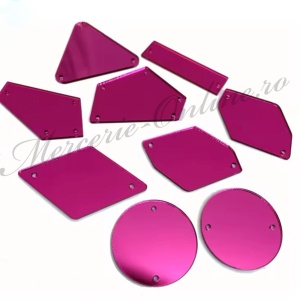 Cristale de cusut acril tip oglinda, Fucsia (30bucati/pachet) Cod:3545