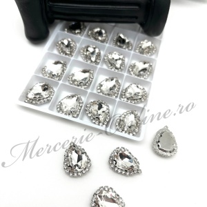 Cristale de cusut sticla, Crystal, 10x14mm (5bucati/pachet) Cod:4081