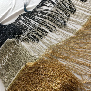 Franjuri din margele tubulare, 30cm, mai multe culori disponibile (la metru) Cod:0797