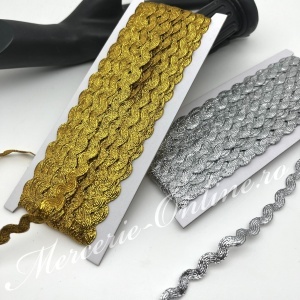 Snur Zig-Zag Lurex, Auriu/Argintiu (18metri/pachet) Cod:4131
