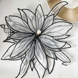 Aplicatie floare 3D organza, cca 25cm, (la bucata) Cod:2720 - Img 4
