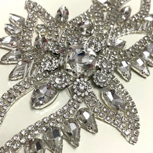 Aplicatie Termoadeziva cu Cristale, Crystal, 10x22cm (la bucata) Cod:2377 - Img 2