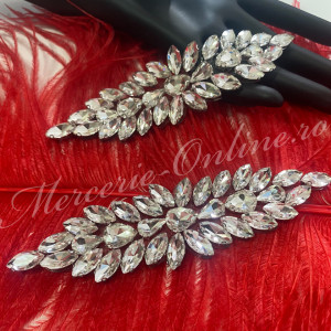 Aplicatie Termoadeziva cu Cristale, Crystal, 3.5x14.5cm (la bucata) Cod:3051