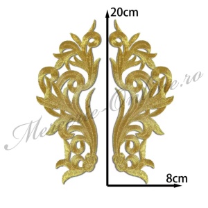 Aplicatie termoadeziva lurex, cca 20x8cm, (la pereche) Cod:3634