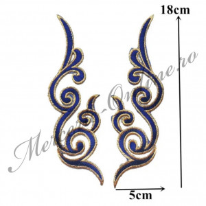 Aplicatie termoadeziva lurex, cca 5x18cm, (la pereche) Cod:2660 - Img 3