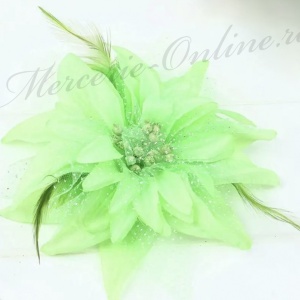 Aplicatie textila Floare cu Pene tip brosa, 15cm (la bucata) Cod:3255