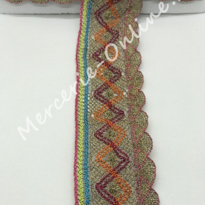 Banda pasmanterie multicolor, cca 6cm (la metru) Cod:0691