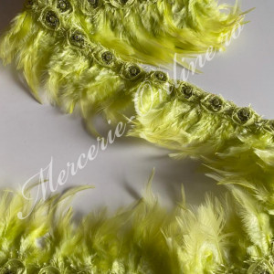 Banda pene cocos cu aplicatie strasuri, Verde Lime (la metru) Cod:2120