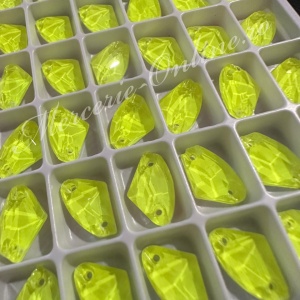Cristale de cusut sticla, Citrine Neon, 9x14mm (6bucati/pachet) Cod:3410 - Img 2