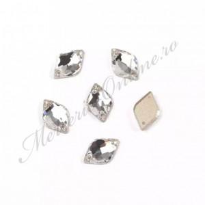 Cristale de cusut sticla, Crystal, 9x14mm (6bucati/pachet) Cod:0211
