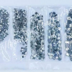 Cristale de Lipit, Mix Size, Crystal, (cca 640-800buc/pachet) Cod:2438