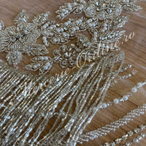 Cupon Aplicatii pt rochie cu franjuri din margele, perle, strasuri si cristale, (la bucata) Cod:2231 - Img 6