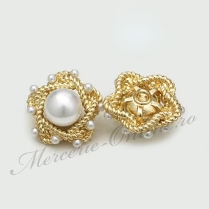 Nasturi Metalici cu Perle, 20mm sau 24mm, (la bucata) Cod:4048 - Img 2
