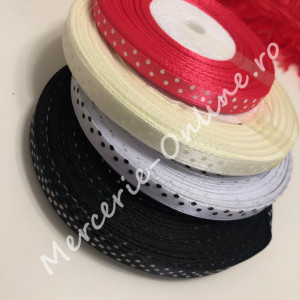 Panglica satin cu buline, latime 0.7cm, (23metri/rola) Cod:1242