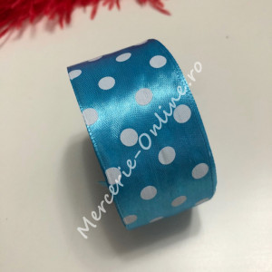 Panglica satin cu buline, latime 4cm, (23metri/rola) Cod:1248 - Img 5