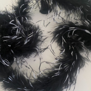 Sal din pene de strut, Negru/Alb (2yards/pachet) Cod:3034