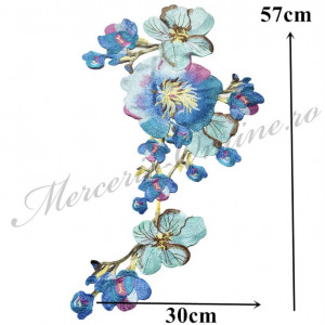 Aplicatie brodata cu flori, cca 30x57cm, (la bucata) Cod:2664 - Img 3