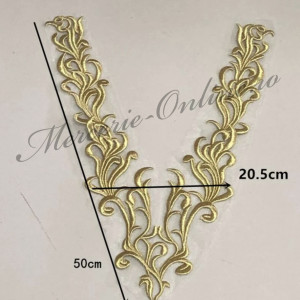 Aplicatie brodata tip guler, cca 20x50cm, (la bucata) Cod:2924 - Img 3