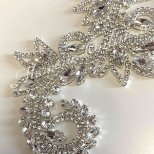 Aplicatie Termoadeziva cu Cristale, Crystal, 9.5x25cm (la bucata) Cod:2381 - Img 2
