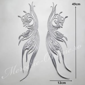 Aplicatie termoadeziva lurex, cca 12x49cm, (la pereche) Cod:3217 - Img 3