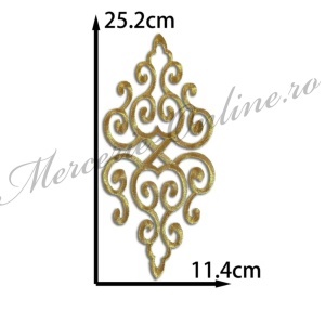 Aplicatie termoadeziva lurex, cca 25x11cm, (la bucata) Cod:3897
