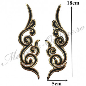 Aplicatie termoadeziva lurex, cca 5x18cm, (la pereche) Cod:2660 - Img 4