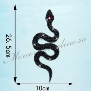 Aplicatie Termoadeziva Sarpe Strasuri, 26.5x10cm (la bucata) Cod:3424 - Img 4