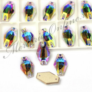 Cristale de cusut sticla, Crystal AB, 11x18mm (3bucati/pachet) Cod:2776