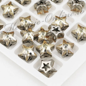 Cristale de cusut sticla forma stea, Champagne, 10mm (5bucati/pachet) Cod:3145