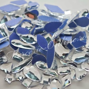 Cristale de Lipit Mix Shapes, Crystal, (100bucati/pachet) Cod:3888